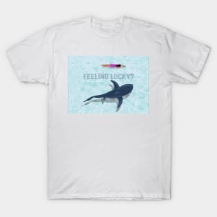 Shark with swimmer - feeling lucky? T-Shirt